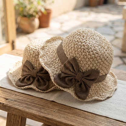 🔥 Hot Sale 49% OFF🔥Elegant Woven Straw Sun Hat with Bow