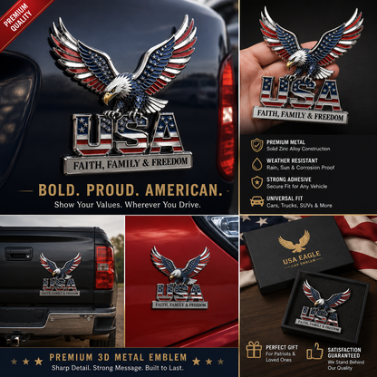🇺🇸250th Anniversary 49% OFF - ★USA Faith, Family & Freedom★ Metal Emblem