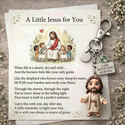 "A Little Jesus and Virgin Mary for You" - Comforting Pocket Reminder Keychain & Poem Card Gift Set 🌟🙏