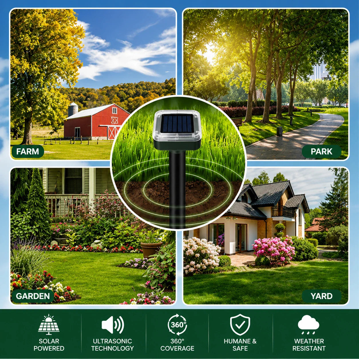 🌸Spring Sale 50% OFF☘️Solar Powered Waterproof Screw Mole Repellent