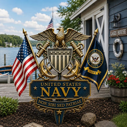 🎖️US Military Branch Tribute Garden Stake Collection