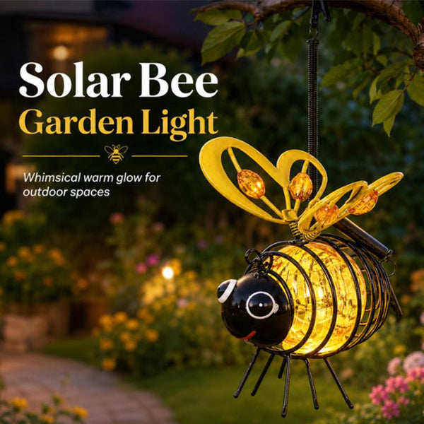 🌙🍃🪴Hanging Solar Bee Light – Warm Amber Glow 🌞🌜