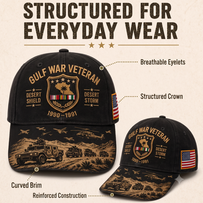 Last Day Promo: 49% OFF! Desert Storm Veteran Commemorative Cap – Gulf War Desert Shield Veteran Hat