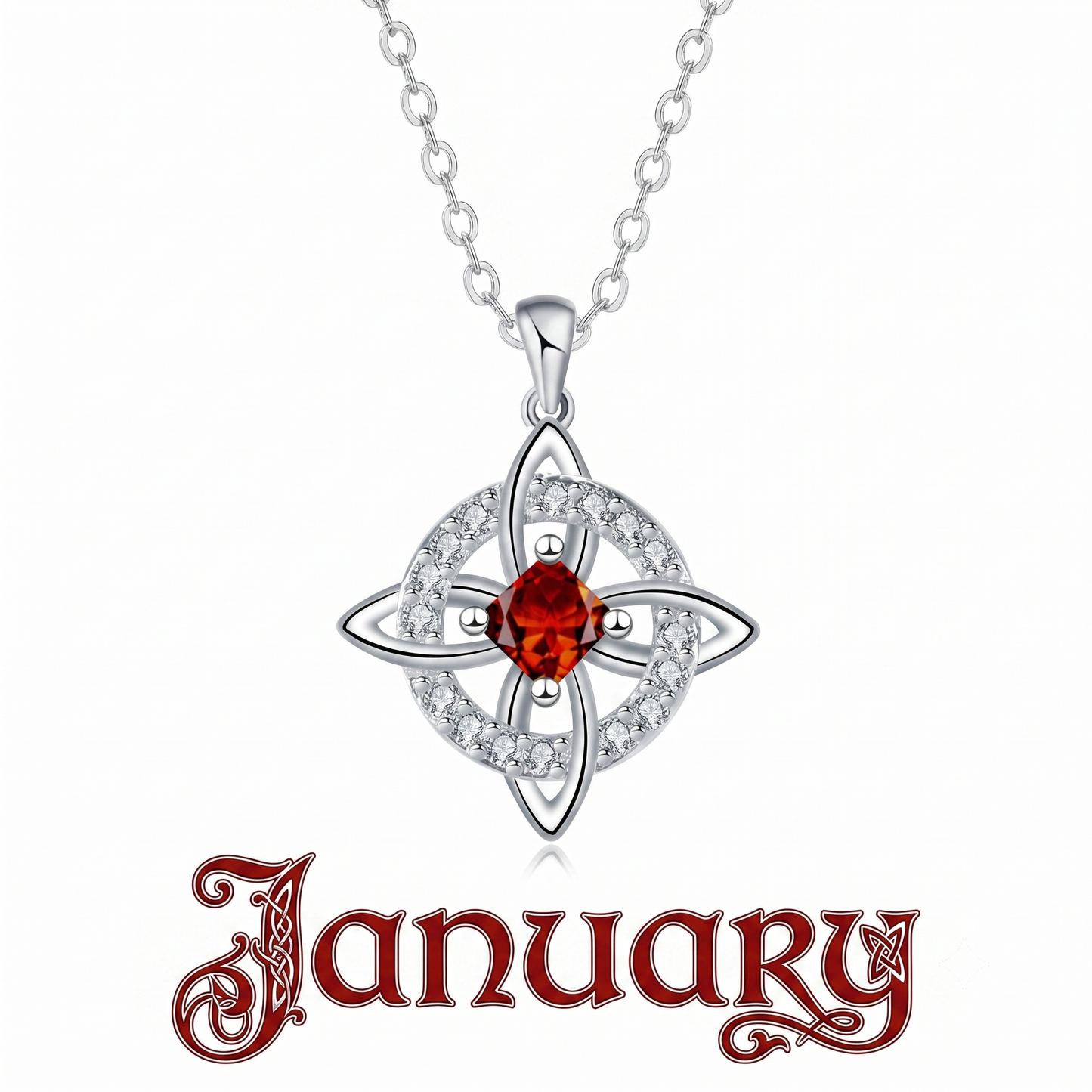 Mystical Birthstone Witches Knot Necklace – Natural Crystal🔮Protect Your Loved Ones💞