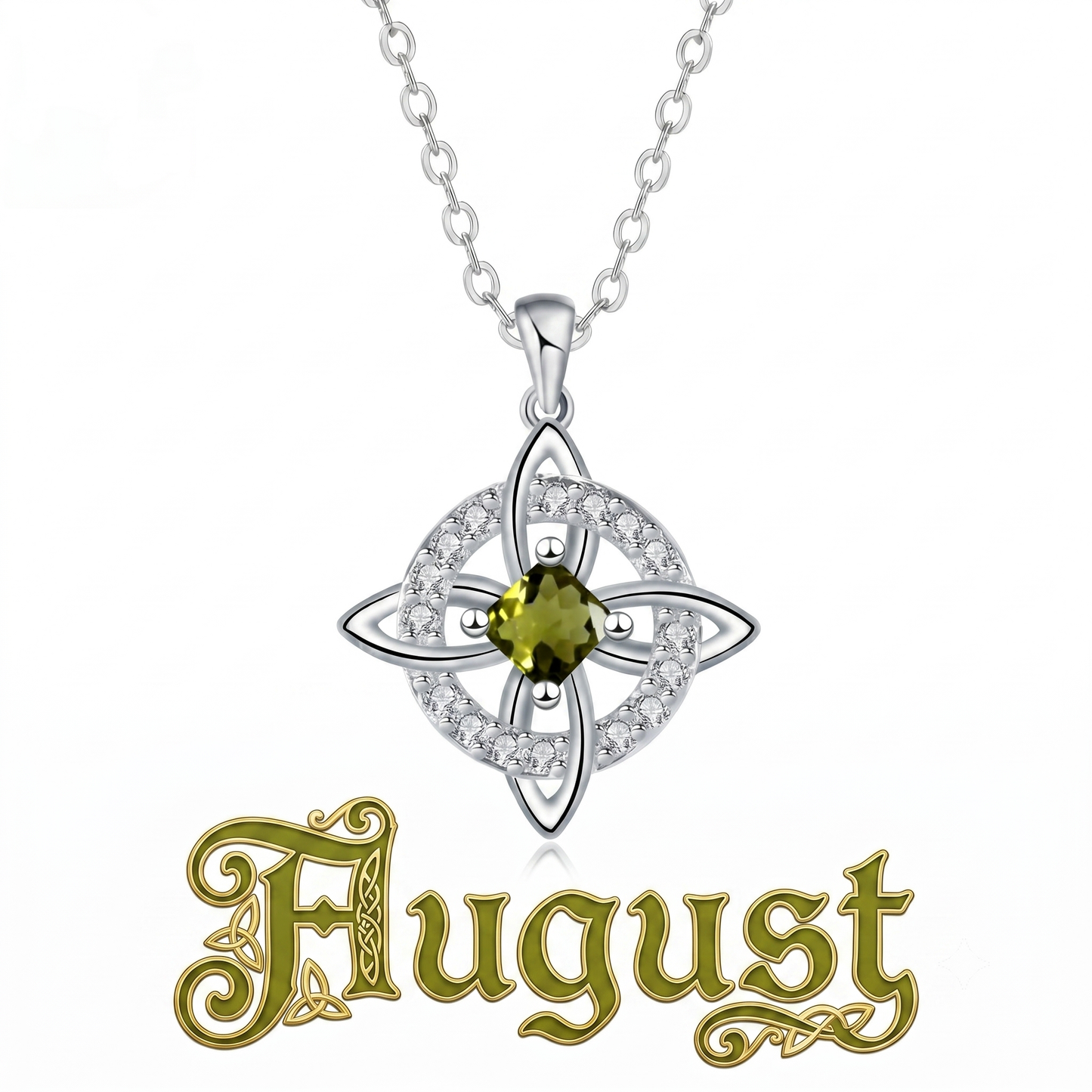 Mystical Birthstone Witches Knot Necklace – Natural Crystal🔮Protect Your Loved Ones💞