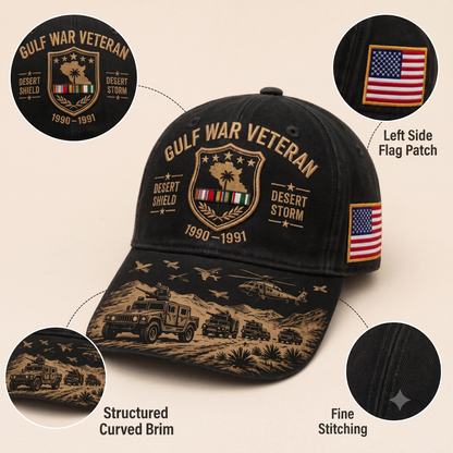 Last Day Promo: 49% OFF! Desert Storm Veteran Commemorative Cap – Gulf War Desert Shield Veteran Hat