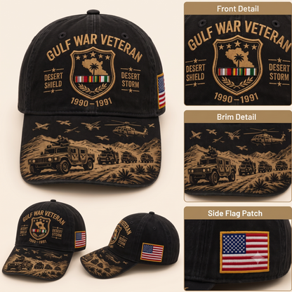 Last Day Promo: 49% OFF! Desert Storm Veteran Commemorative Cap – Gulf War Desert Shield Veteran Hat