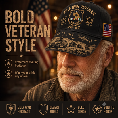 Last Day Promo: 49% OFF! Desert Storm Veteran Commemorative Cap – Gulf War Desert Shield Veteran Hat