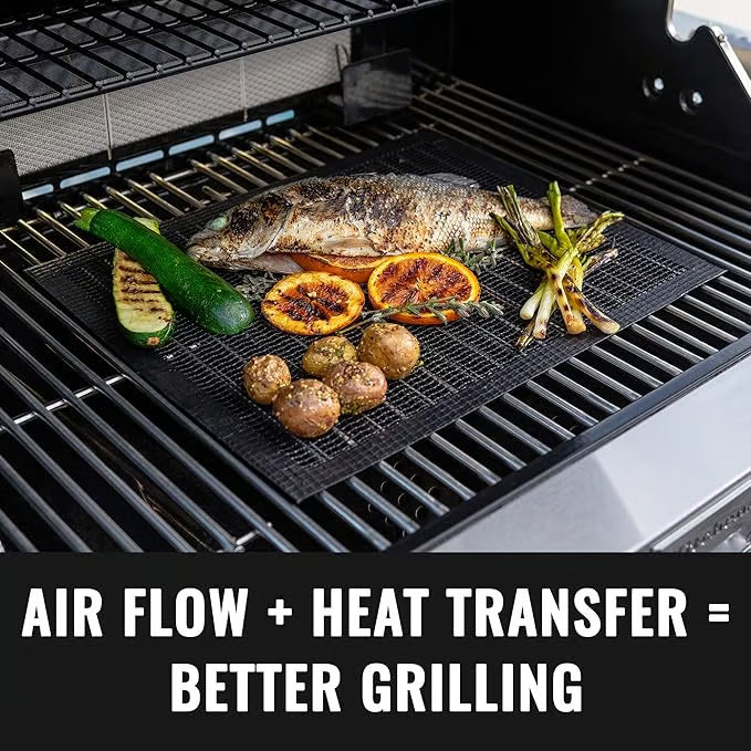 🥩Non-Stick Mesh Grill Mat - Stop Losing Food to the Flames!